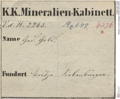 Etiketten zu Gold Gediegen (NHMW-MIN-Aq649)